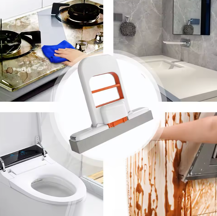 Mini Mop Automático - Aperte e Seque Sem Sujar as Mãos! Limpa e seca superfícies de forma rápida e eficiente.