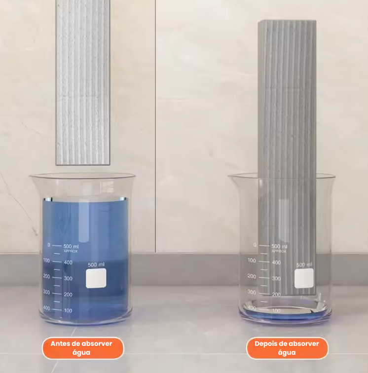 Mini Mop Automático - Aperte e Seque Sem Sujar as Mãos! Limpa e seca superfícies de forma rápida e eficiente.